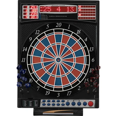 Karella Dart Machine Premium Silver Electronic Dartboard Tournament Dimensions - Image 1 of 4