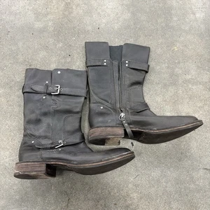 UGG Gillespie Combat Damen-Motorradstiefel Größe 9 schwarz Leder Biker Reißverschluss - Bild 1 von 7
