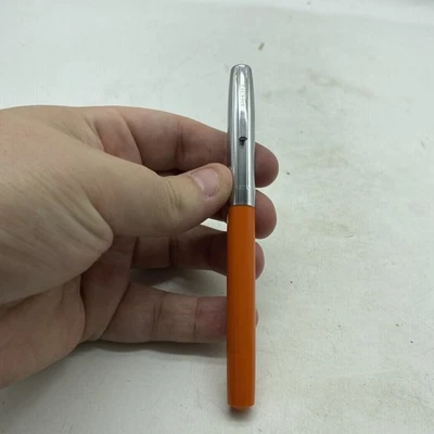 Pluma Estilográfica Sheaffer Naranja/Plata Plumín M Hecho en EE. UU. Cartucho 5 Foto 1 de 4