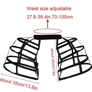 4 Reifen Rock Petticoat praktisch halber Slip tragbar Bustle Cage Hoop Rock Käfig - Bild 1 von 7