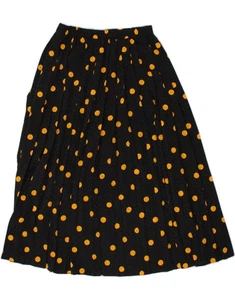 VINTAGE Womens Pleated A-Line Skirt W26 Small Black Polka Dot CG00 - Picture 1 of 2