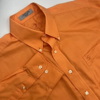 Camisa de vestir Duck Head para hombre naranja con botones manga larga talla L 16-16 1/2 32/33 Foto 1 de 4