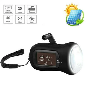 Solar Power LED Flashlight Hand Crank Torch Wind Up Bright Camping Lights - Picture 1 of 12