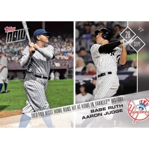 2017 Topps Now 669 Aaron Judge Babe Ruth TIED FOR MOST HOME RUNS YANKEE STADIUM - Picture 1 of 2