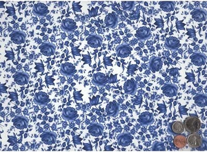 Hoja de calcomanías de cerámica Allover Chintz Blue Rose Vine de 9 x 13,5 pulgadas - Imagen 1 de 3