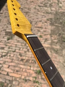 Light yellow Stainless steel 21 Frets DIY Rosewood fingerboard Maple guitar Neck - Picture 1 of 7