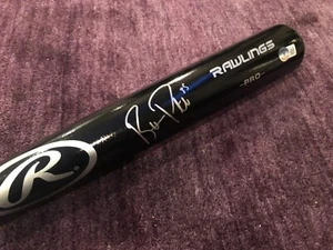 BRETT PHILLIPS (Tampa Bay Rays) Signed Black Rawlings Big Stick BAT Beckett Auth - Imagen 1 de 6