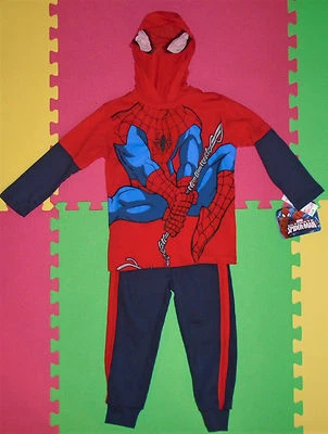@**DISNEY 2 PIEZAS SPIDER-MAN CAMISA Y PANTALÓN DISFRAZ CON CAPUCHA**@¡TOTALMENTE NUEVO!! Foto 1 de 3