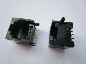 50 pcs 52 8P8C Modular Network PCB Jack Connector Side Entry without Flange New - Picture 1 of 5
