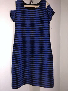 Short Dress Body Con, Navy & Black. Stripe Juniors Tweens Trending SZ 10-12 - Picture 1 of 5