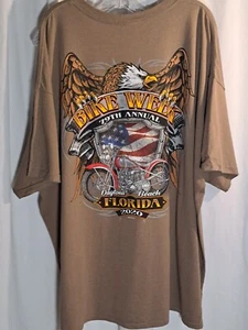 Men's Daytona Beach Bike Week 2020 3XL Brown with Eagle Graphic - Picture 1 of 5