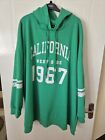 Womens Green Fleece Lined Hoodie, Yours, Size 30/32, Good Con