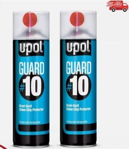 2 x U-POL GUARD #10 Gravi Guard Stone Chip 450 ml Aerosol Black Stone Chip UPOL - Imagen 1 de 1