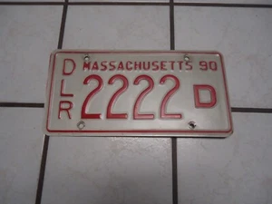 Massachusetts 1990 License Dealer Plate Tag " 2222 - D " " MAN CAVE " H.T.F. - Picture 1 of 6