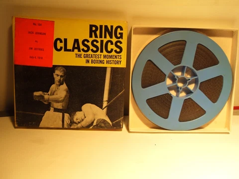 Ring Classics Super 8mm JACK JOHNSON Vs JIM JEFFRIES 7/4/1910 #104 200 Ft Reel Cover