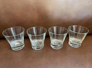 Crown Royal Rocks Whiskey Lowball Glasses 4 Embossed Base Crown Made In Italy - Picture 1 of 4