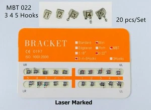 Dental Orthodontic Brackets Ortho Metal Braces MBT 022 345 Laser Marked - Picture 1 of 12