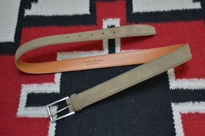 Cinturón Ralph Lauren Etiqueta Púrpura Hecho en Italia Gamuza y Cuero Foto 1 de 3