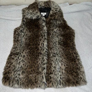 Cato Womens Vest Sleeveless Faux Fur Open Front Size L - Picture 1 of 5