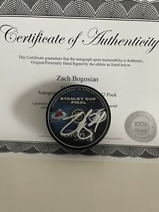 ZACH BOGOSIAN SIGNED STANLEY CUP PUCK W/ CASE TAMPA BAY LIGHTNING COA