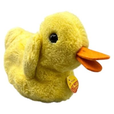 Steiff Cosy Piccy 5377/12 Ente Plüsch Stofftier 17cm Gelb Knopf Fahne Schild KFS - Bild 1 von 4