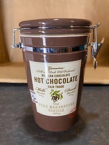 Belgian Hot Chocolate Canister / Empty / Hinged Lid / with  Rubber seal on lid - Picture 1 of 5