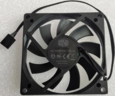 Cooler Master DF0801512RFLN 8CM DC 12V 0.14A PWM speed control CPU cooling fan - Image 1 of 2