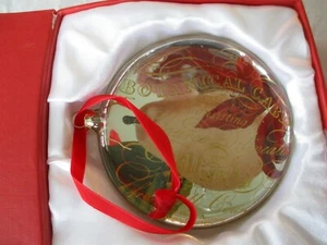 Fringe Studio Glass Christmas Ornament Pear Winter Floral in Box - Picture 1 of 4