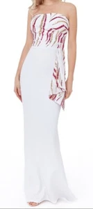 White Cerise Strapless Maxi Dress , Size 10 - Perfect Party Wear (Sequin ) - Picture 1 of 1