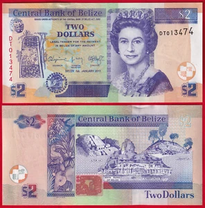 Belize 2 dollars 2017 P-66 UNC - Picture 1 of 1