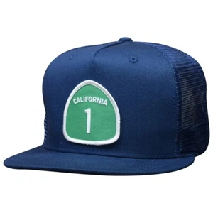 Navy California Highway One Trucker Cap - CA 1 Blue Snapback Hat - Picture 1 of 1