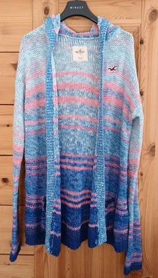 Hollister Women's XS Long Hooded Multicoloured Cardigan - Image 1 of 4