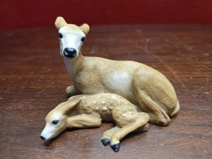Vintage Castagna Doe And Fawn Resin Figurine Deer Made In Italy 1988 - Picture 1 of 6