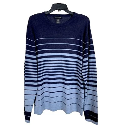 KENNETH COLE НЬЮ-ЙОРК ЖЕНЩИН В ПОЛОСКУ СВИТЕР С ДЛИННЫМИ РУКАВАМИ РАЗМЕР XL ШЕРСТИ ВОРОТА - Изображение 1 из 4