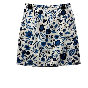 Boden gonna donna floreale A-Line taglia 6 Petite blu e bianca - Foto 1 di 6