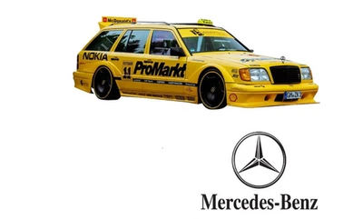 1:10 RC Clear Body Shell - Mercedes S124 Wagon with Promarkt Livery & extras. - Image 1 of 4