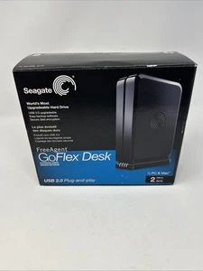 Seagate 2 TB FreeAgent GoFlex Desk External Drive USB 3.0 STAC2000103 BLACK - Afbeelding 1 van 4