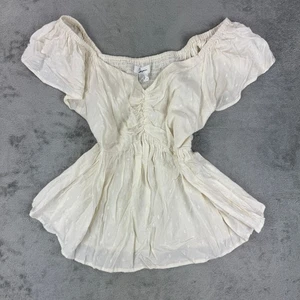 Top romántico fluido cottagecore delicado manga aleteada Japra Babydoll para mujer M - Imagen 1 de 8
