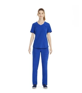 Scrubstar Electric Blue Women's Size Medium Scrub Full Set Top Pants - Picture 1 of 12