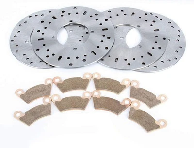 Front & Rear Brake Rotors Discs & Brake Pads fits 2004 2005 Polaris Ranger TM - Image 1 of 4