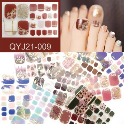 16Syles Mode Sommerzehenaufkleber Nagelaufkleber Umhüllt Frauen Auto-Sticks *? - Bild 1 von 4