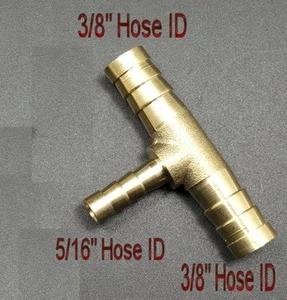 Montaje de barra reductora para manguera ID 3/8” a 5/16” adaptador de latón para camiseta - Imagen 1 de 1