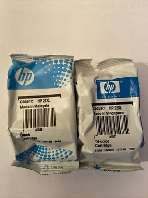 Cartucce inchiostro stampante a colori originale HP 21XL nero + 22XL C9351C + C9352C - Immagine 1 di 2