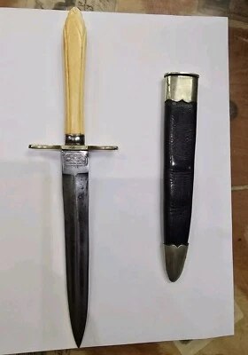 Кинжал игрока гражданской войны с костяной ручкой Tillotsom Columbia Place Sheffield - Изображение 1 из 4