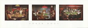C.M. COOLIDGE Poker Dogs 11.75" x 36" Offset Lithograph 1999 Contemporary Multic - Picture 1 of 1