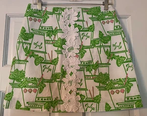 LILLY PULITZER Skirt Size 2 Just Add Mint Julep Lace Detail Textured Women’s EUC - Picture 1 of 5
