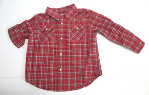 NEW NWT TODDLER BOYS POLO RALPH LAUREN RED & GREEN PLAID BUTTON DOWN SHIRT 18 M - Picture 1 of 1