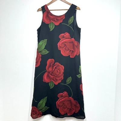 Vestido Midi Clásico Vintage Años 90 Rojo Rosa Negro Grunge Rachel Verde Romántico Foto 1 de 4