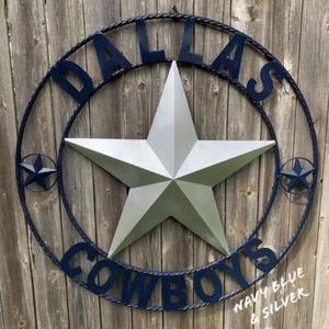 36" DALLAS COWBOYS BARN STAR CUSTOM METAL VINTAGE LONE STAR HANDMADE - Picture 1 of 2
