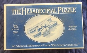 The Hexadecimal Puzzle Binary Arts Cherry Wood Mathematical 16 Variations Rare - Picture 1 of 12